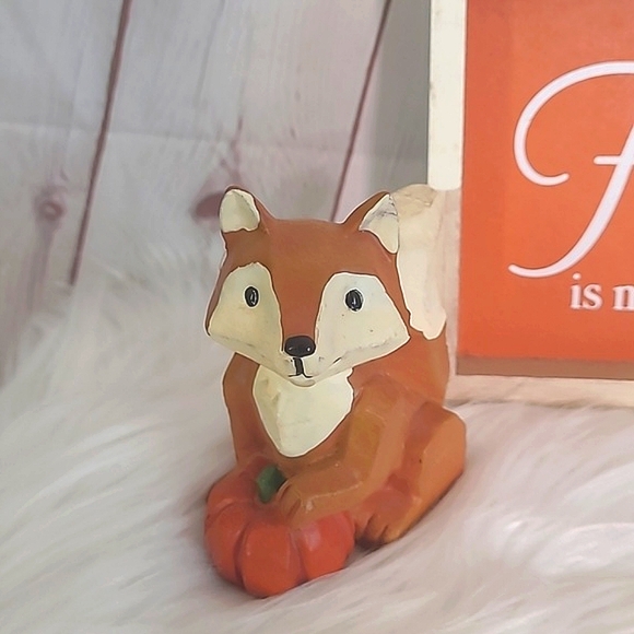 Thanksgiving Fall Autumn Harvest Bundle Wood Wall Decor Resin Fox Tabletop Decor - Picture 5 of 12